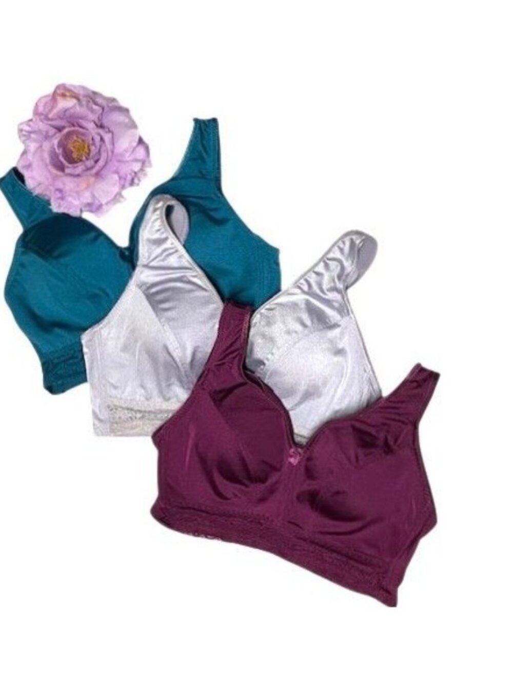 Rhonda Shear Pin Up Smooth Bra with Removable Pad 3 Pk LARGE